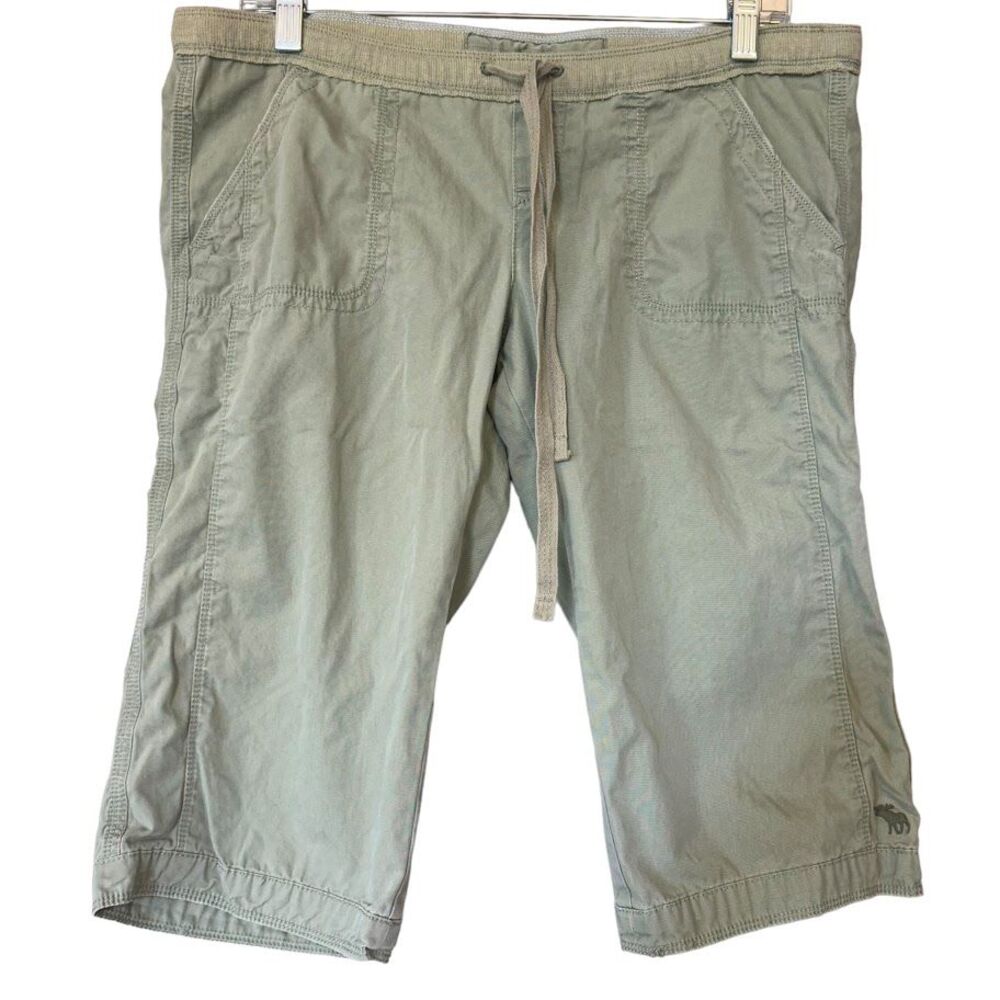 Y2K Abercrombie & Fitch Olive Green Drawstring Slim Bermuda Shorts Womens‎ 6